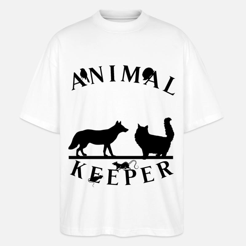 Lustiger Tierpfleger Spruch- Tierhalter - Stanley/Stella Oversized Unisex Bio T-Shirt Blaster 2.0 - Weiß