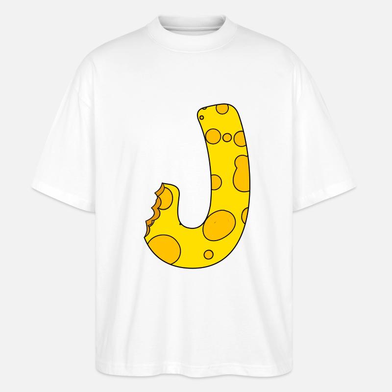 Buchstabe J - Stanley/Stella Oversized Unisex Bio T-Shirt Blaster 2.0 - Weiß