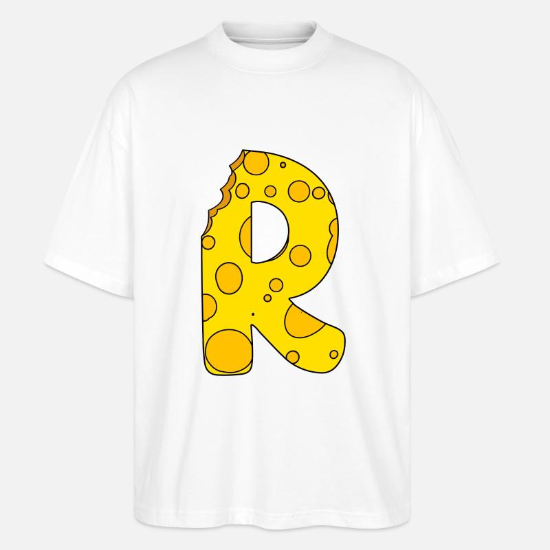 Buchstabe R - Stanley/Stella Oversized Unisex Bio T-Shirt Blaster 2.0 - Weiß
