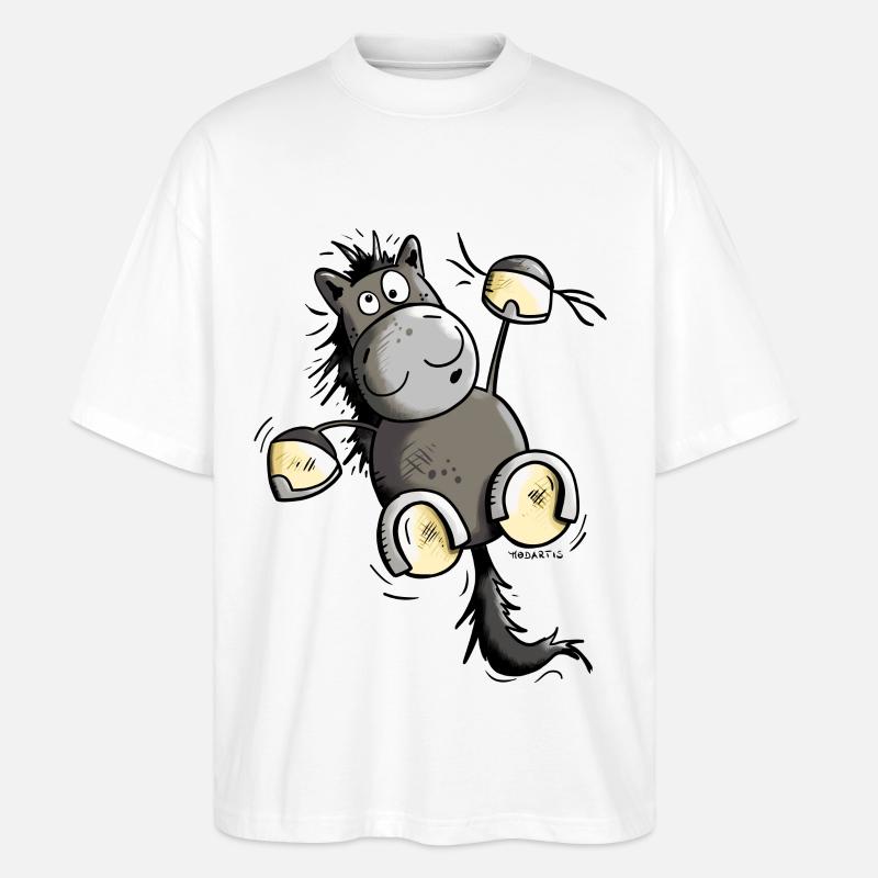 Rappe Pferd hängt ab - Stanley/Stella Oversized Unisex Bio T-Shirt Blaster 2.0 - Weiß