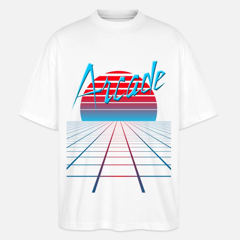 NERDY forever - Arcade - Stanley/Stella Oversized Unisex Bio T-Shirt Blaster 2.0 - Weiß