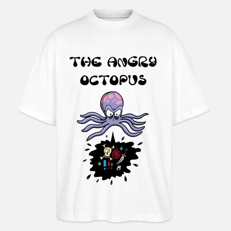 Der wütende Oktopus - Stanley/Stella Oversized Unisex Bio T-Shirt Blaster 2.0 - Weiß