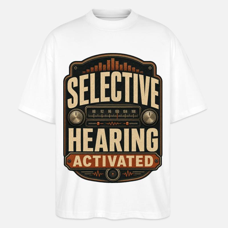Activation de l’audition sélective - T-shirt bio Blaster 2.0 coupe oversize Stanley/Stella Unisexe - blanc