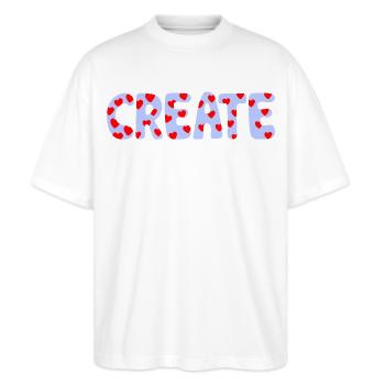 create love - Stanley/Stella Oversized Unisex Bio T-Shirt Blaster 2.0 - Weiß - Vorne - Alina (178cm) & Michal (187cm)