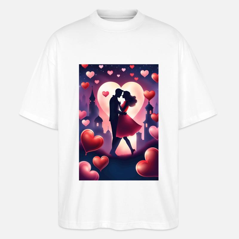 Ein verliebtes Paar - Stanley/Stella Oversized Unisex Bio T-Shirt Blaster 2.0 - Weiß