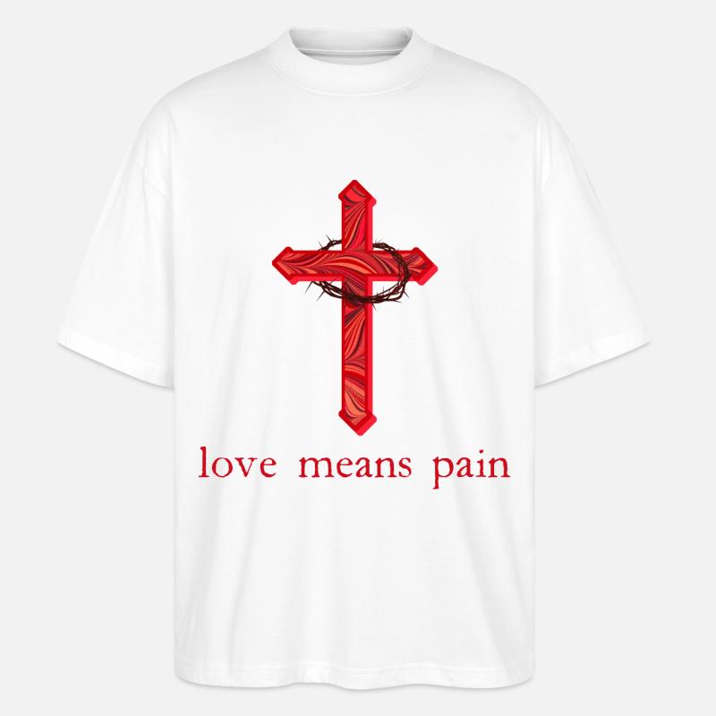 Croix avec épines E 18 - T-shirt bio Blaster 2.0 coupe oversize Stanley/Stella Unisexe - blanc