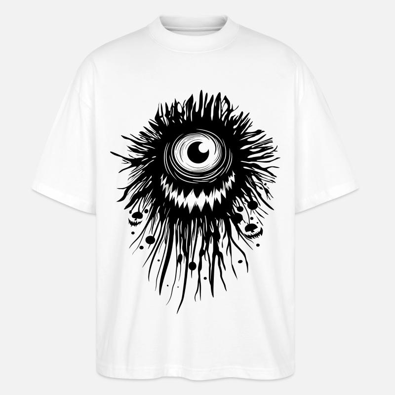 Das lächelnde Monster - Stanley/Stella Oversized Unisex Bio T-Shirt Blaster 2.0 - Weiß