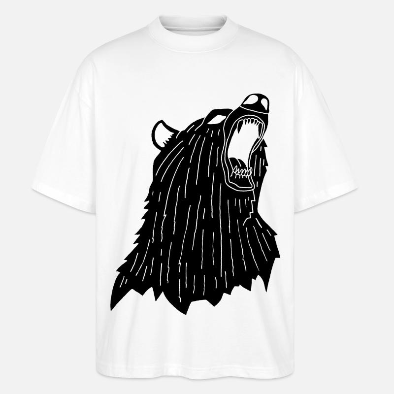 Wütender Schwarzbär - Stanley/Stella Oversized Unisex Bio T-Shirt Blaster 2.0 - Weiß