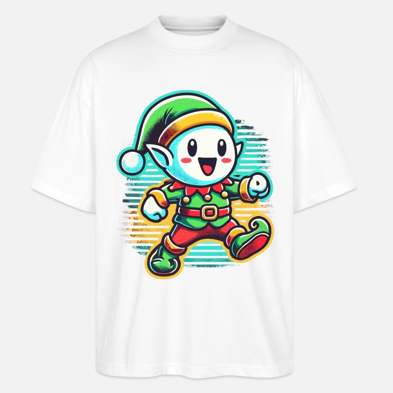 Joyeux Noël Gnome Dessin Animé - T-shirt bio Blaster 2.0 coupe oversize Stanley/Stella Unisexe - blanc