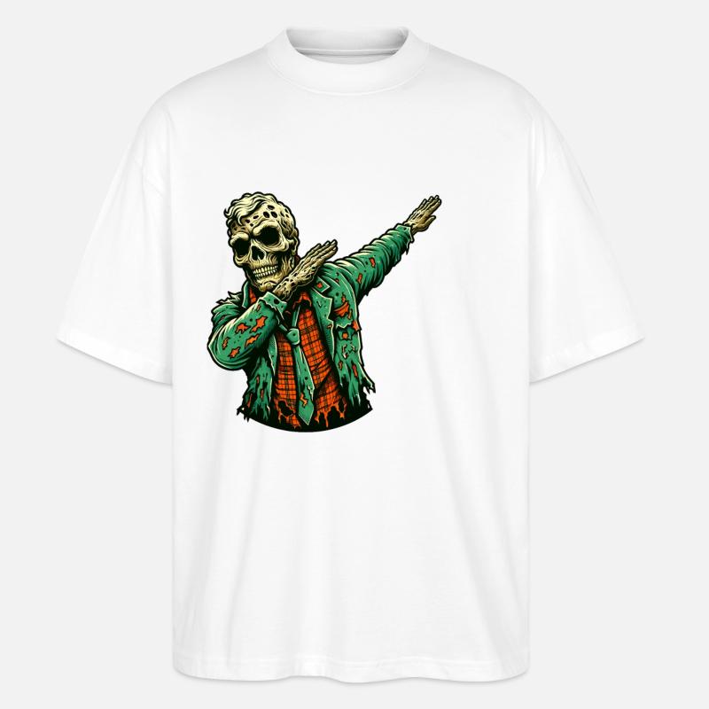 Dabbender Zombie Lustiges Dabbing Design - Stanley/Stella Oversized Unisex Bio T-Shirt Blaster 2.0 - Weiß