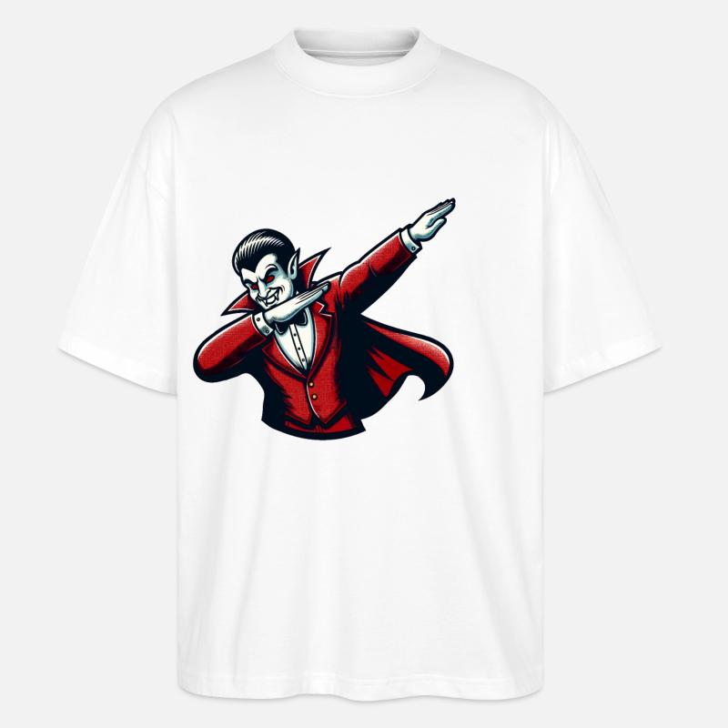 Dabbing Vampire Funny Dabbing Design - Stanley/Stella Oversized Unisex Organic T-shirt Blaster 2.0 - white