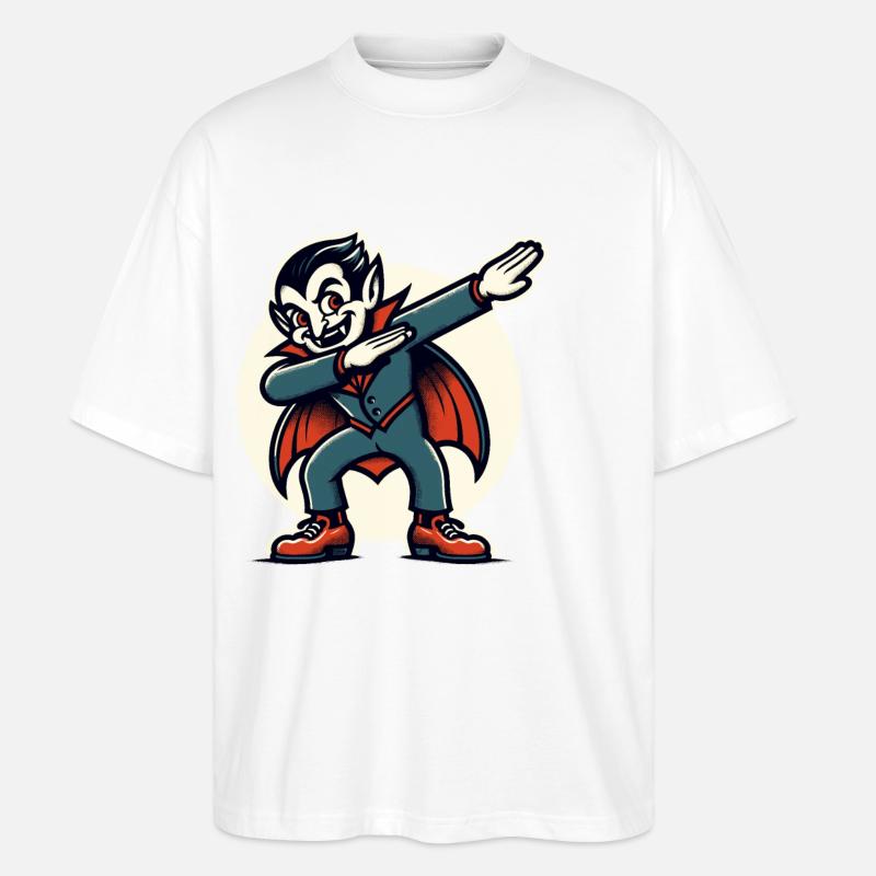 Dabbing Vampire Funny Dabbing Design - Stanley/Stella Oversized Unisex Organic T-shirt Blaster 2.0 - white