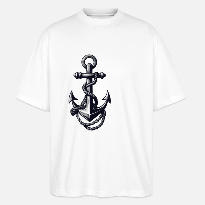 Conception esthétique de l’ancrage - T-shirt bio Blaster 2.0 coupe oversize Stanley/Stella Unisexe - blanc