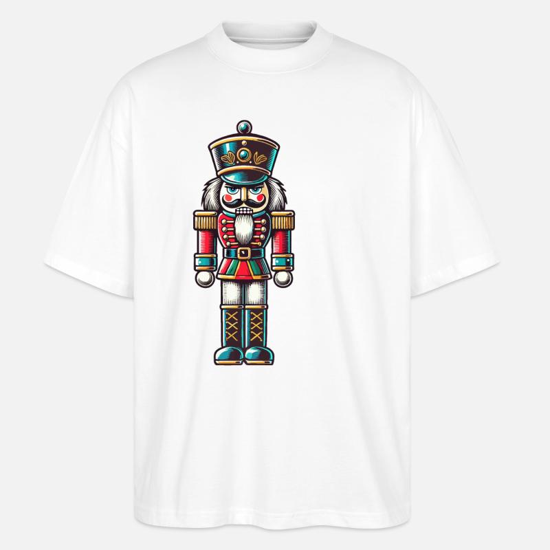 Traditional Nutcracker Christmas Magic - Stanley/Stella Oversized Unisex Organic T-shirt Blaster 2.0 - white