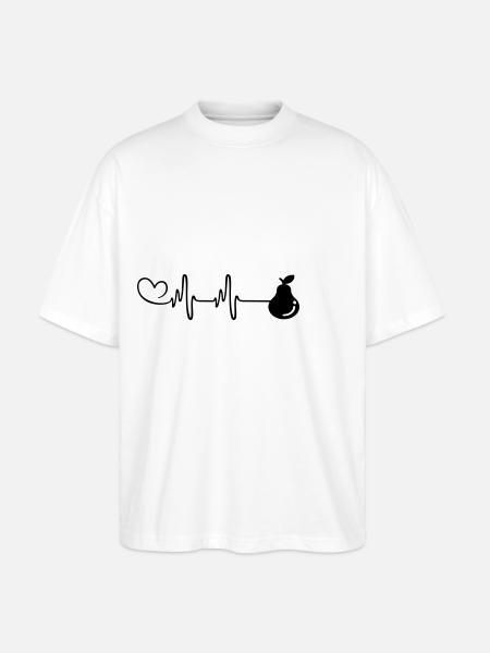 Pear Pulse Heart - Stanley/Stella Oversized Unisex Organic T-shirt Blaster 2.0 - white