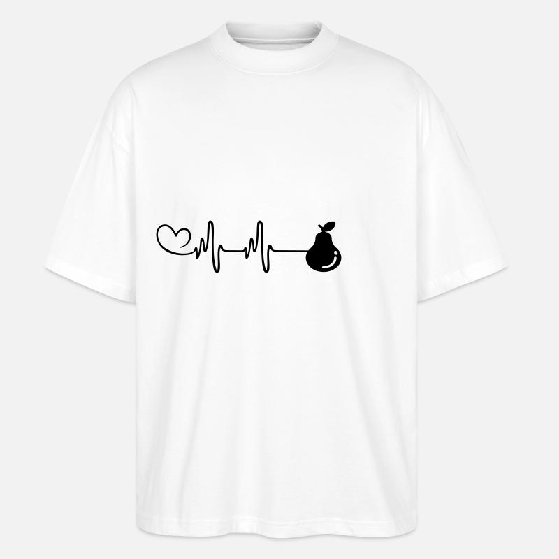 Pear Pulse Heart - Stanley/Stella Oversized Unisex Organic T-shirt Blaster 2.0 - white