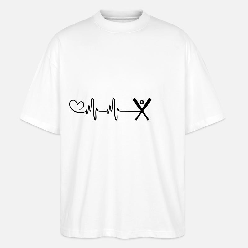 Cœur de pouls de baseball - T-shirt bio Blaster 2.0 coupe oversize Stanley/Stella Unisexe - blanc