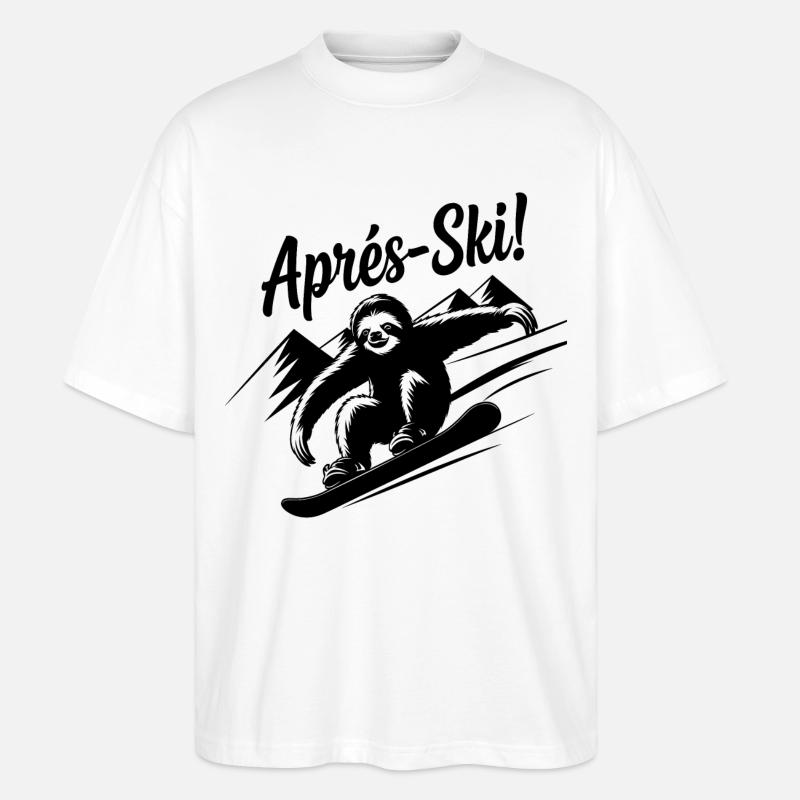 Sloth Sloth Snowboard Après Ski - Stanley/Stella Oversized Unisex Organic T-shirt Blaster 2.0 - white