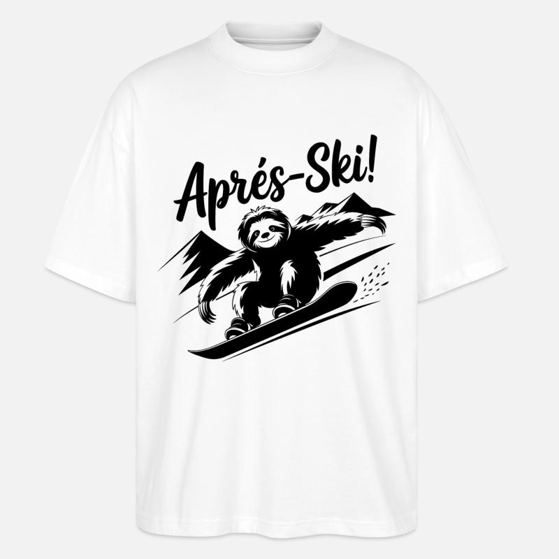 Sloth Sloth Snowboard Après-Ski - T-shirt bio Blaster 2.0 coupe oversize Stanley/Stella Unisexe - blanc