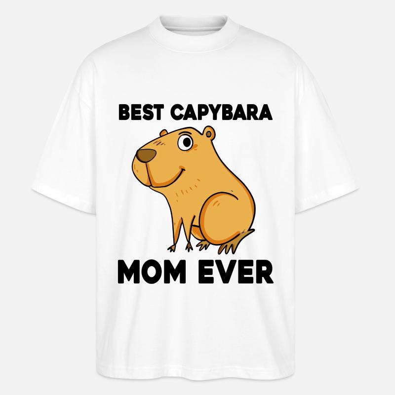 Capybara Mama Wasserschwein - T-shirt bio Blaster 2.0 coupe oversize Stanley/Stella Unisexe - blanc