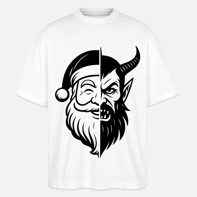 Weihnachtsmann und Weihnachtsmann Peitscher - Stanley/Stella Oversized Unisex Bio T-Shirt Blaster 2.0 - Weiß