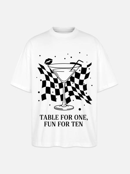 Table For One Martini Party - Stanley/Stella Oversized Unisex Organic T-shirt Blaster 2.0 - white