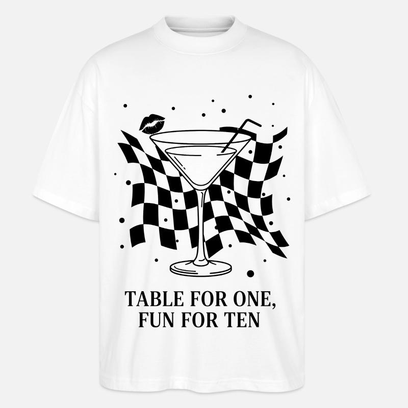 Table For One Martini Party - Stanley/Stella Oversized Unisex Organic T-shirt Blaster 2.0 - white