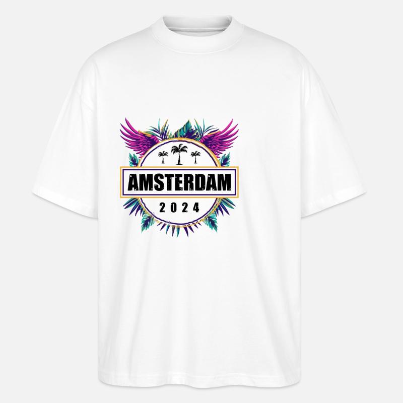 Amsterdam 2024 Team - Stanley/Stella Oversized Unisex Bio T-Shirt Blaster 2.0 - Weiß