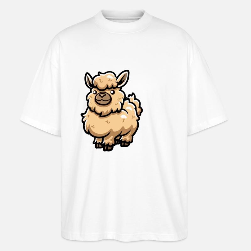 Alpaca Llama Comic - Stanley/Stella Oversized Unisex Organic T-shirt Blaster 2.0 - white