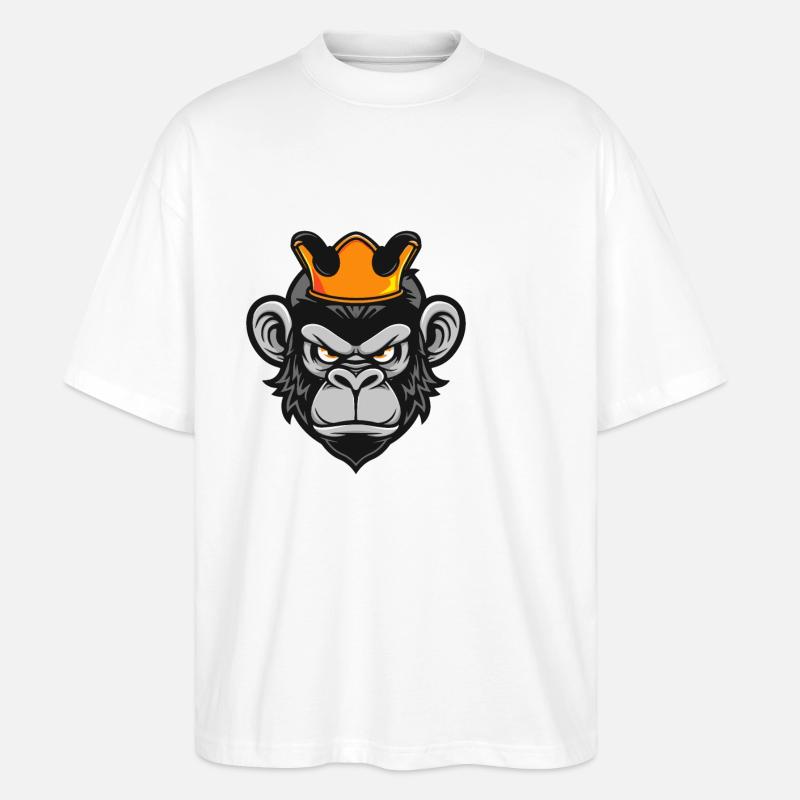 Affe Kopf Krone - Stanley/Stella Oversized Unisex Bio T-Shirt Blaster 2.0 - Weiß