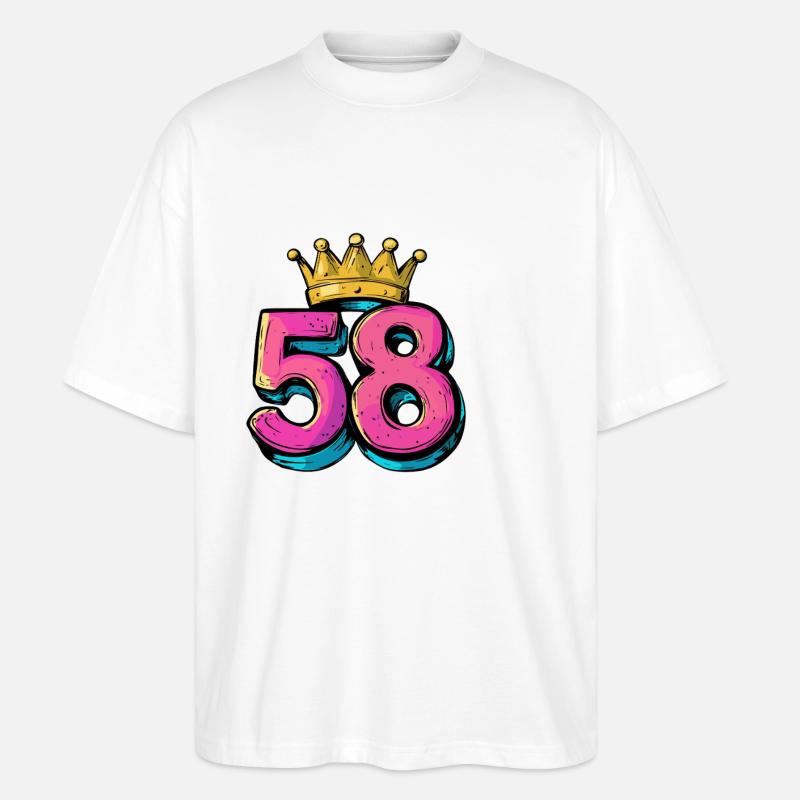 58 Nombre Couronne - T-shirt bio Blaster 2.0 coupe oversize Stanley/Stella Unisexe - blanc