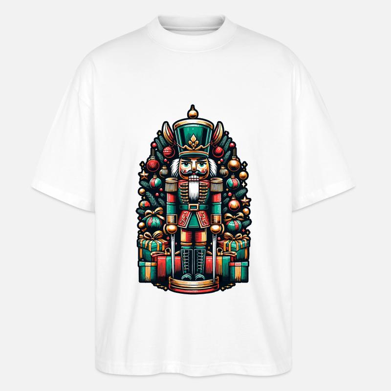 Weihnachtlicher Nussknacker Mit Geschenken - Stanley/Stella Oversized Unisex Bio T-Shirt Blaster 2.0 - Weiß