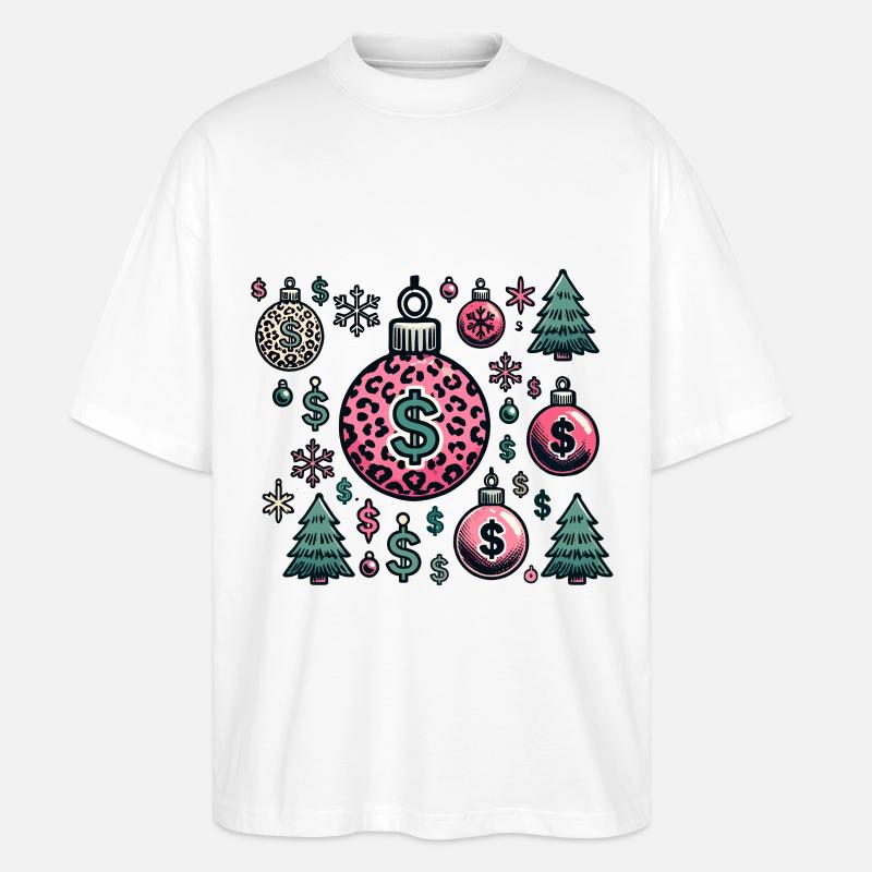 Weihnachtskugeln Dollar Symbole - Stanley/Stella Oversized Unisex Bio T-Shirt Blaster 2.0 - Weiß