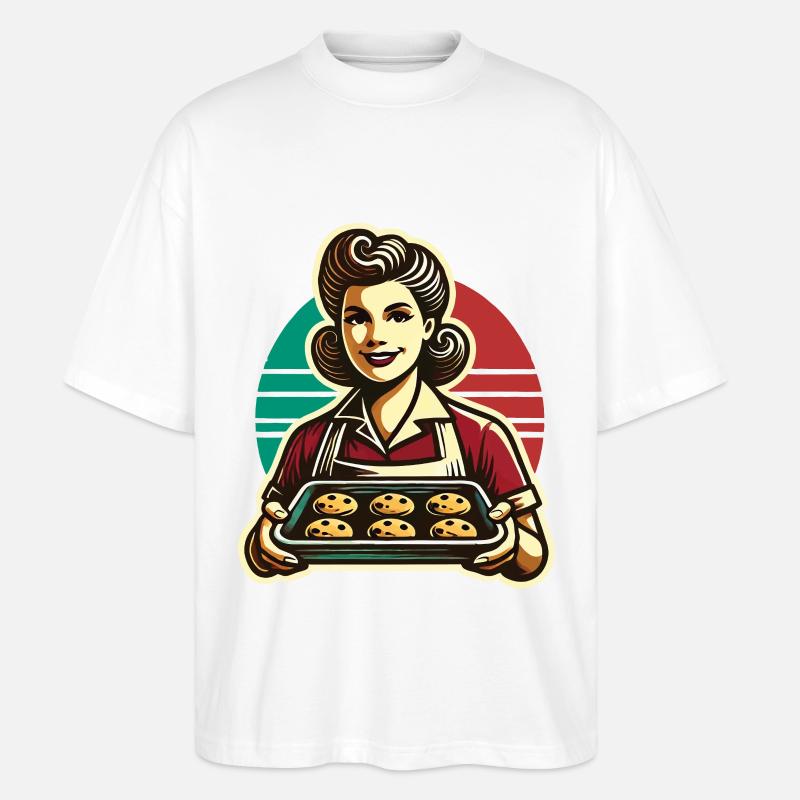 Nostalgic Baking Experience Retro - Stanley/Stella Oversized Unisex Organic T-shirt Blaster 2.0 - white
