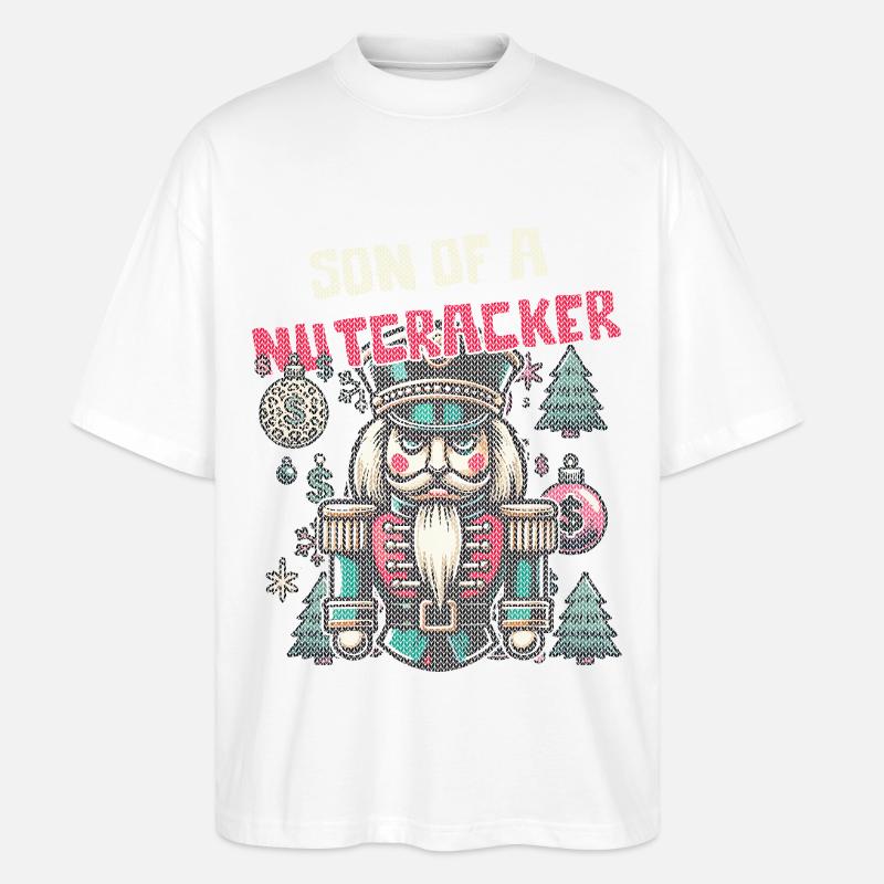 Nussknacker Weihnachten Lustig - Stanley/Stella Oversized Unisex Bio T-Shirt Blaster 2.0 - Weiß