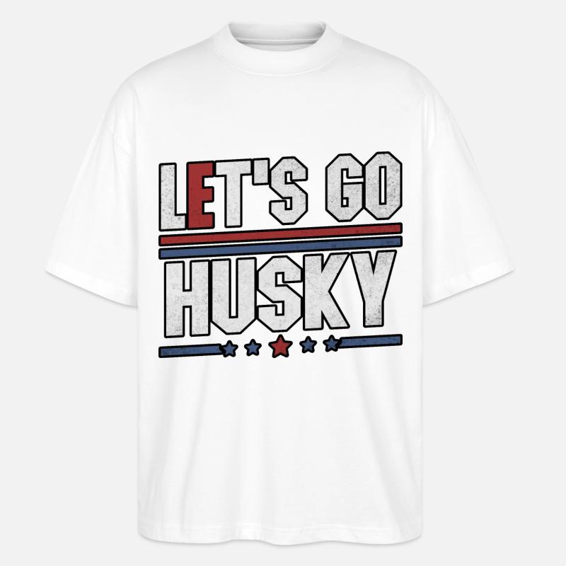 Let's go Husky - Stanley/Stella Oversized Unisex Bio T-Shirt Blaster 2.0 - Weiß