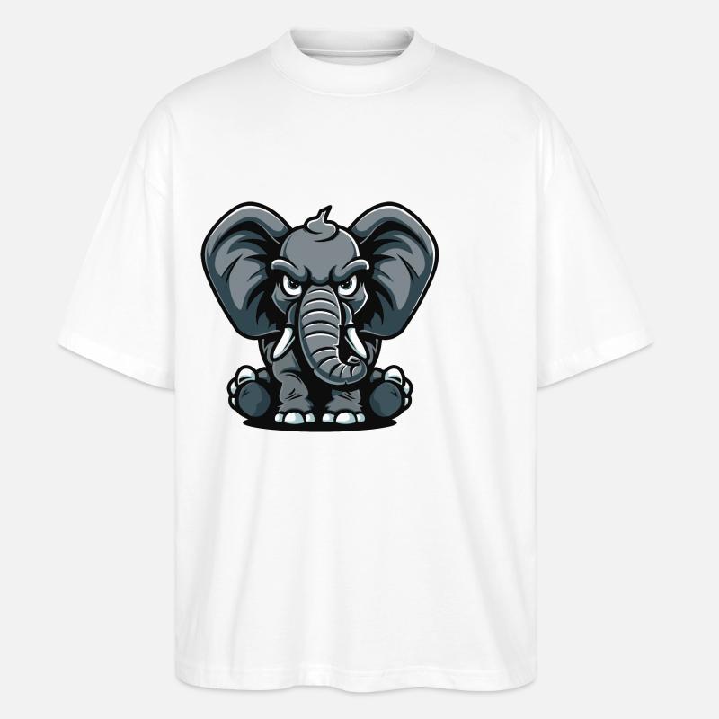 Elefant Comic - Stanley/Stella Oversized Unisex Bio T-Shirt Blaster 2.0 - Weiß