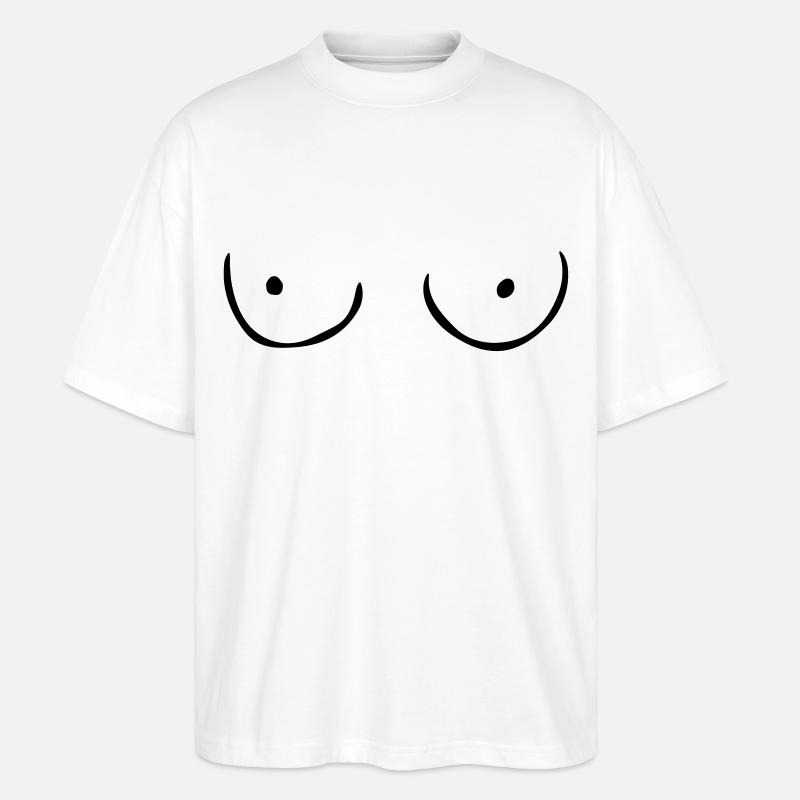 Titten - Stanley/Stella Oversized Unisex Bio T-Shirt Blaster 2.0 - Weiß