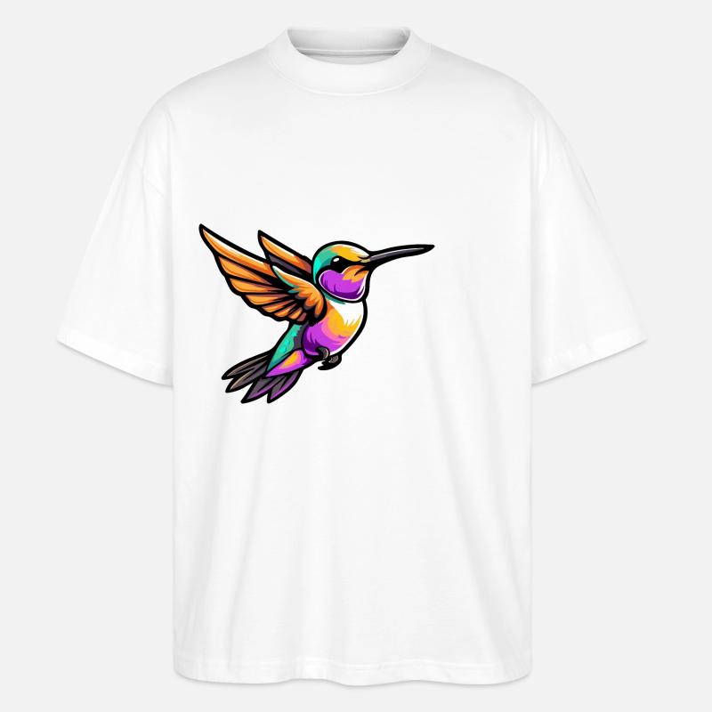 Kolibri Vogel Comic - Stanley/Stella Oversized Unisex Bio T-Shirt Blaster 2.0 - Weiß