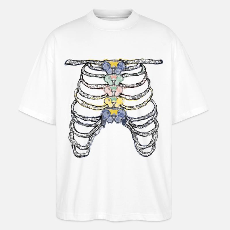 Squelette Halloween Jeux - T-shirt bio Blaster 2.0 coupe oversize Stanley/Stella Unisexe - blanc