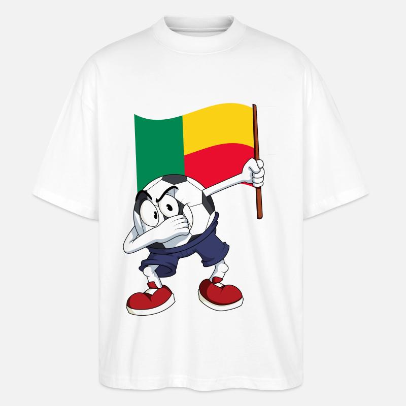 Benin Dabbing Fussball - Stanley/Stella Oversized Unisex Bio T-Shirt Blaster 2.0 - Weiß