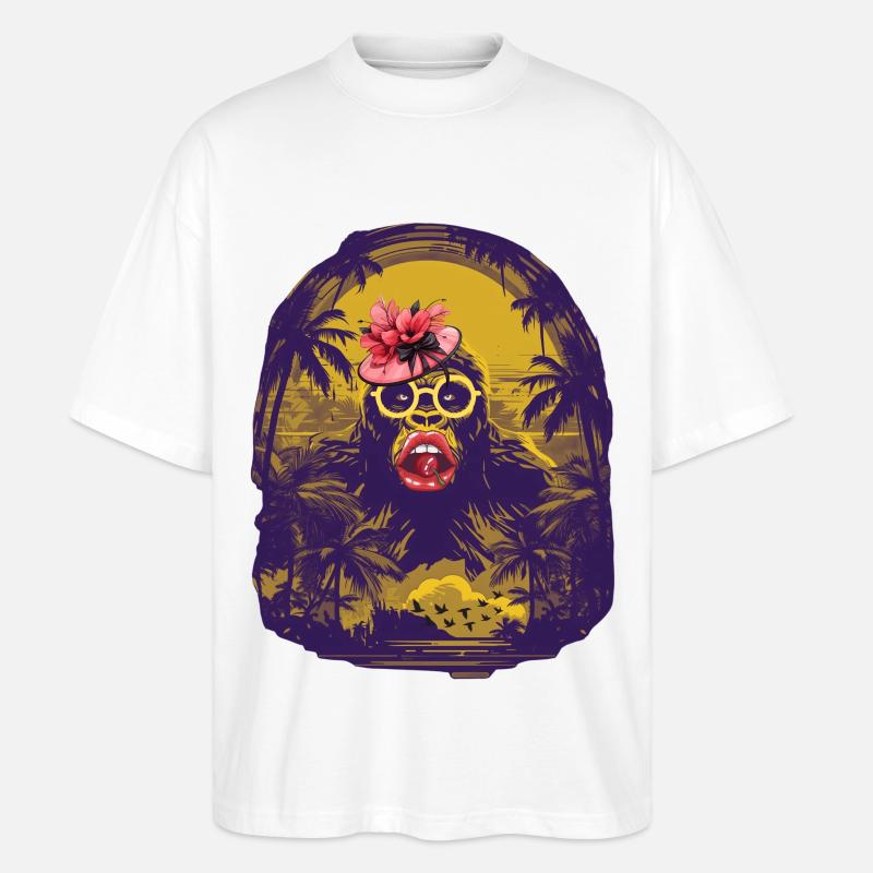 Gorilla Pop Art - Stanley/Stella Oversized Unisex Bio T-Shirt Blaster 2.0 - Weiß
