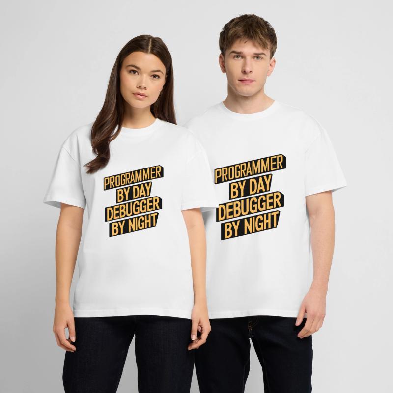 Programmer by Day, Debugger by Night Stanley/Stella Oversized Unisex Organic T-shirt Blaster 2.0
