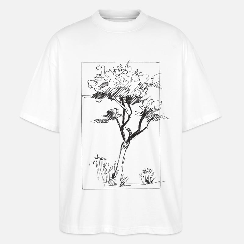 Tree sketch - Stanley/Stella Oversized Unisex Bio T-Shirt Blaster 2.0 - Weiß
