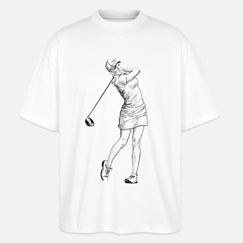 Golfspielerin - Stanley/Stella Oversized Unisex Bio T-Shirt Blaster 2.0 - Weiß