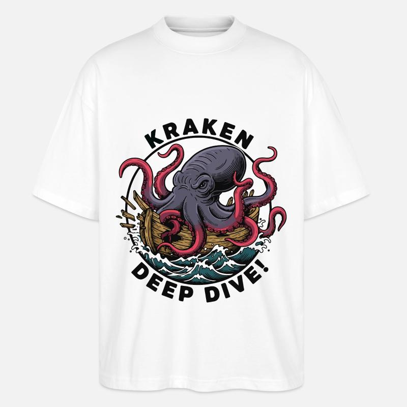 Kraken Deep Dive Angriffsschiff - Stanley/Stella Oversized Unisex Bio T-Shirt Blaster 2.0 - Weiß