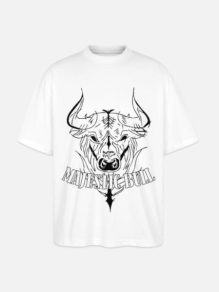 Majestic Bull - Stanley/Stella Oversized Unisex Organic T-shirt Blaster 2.0 - white