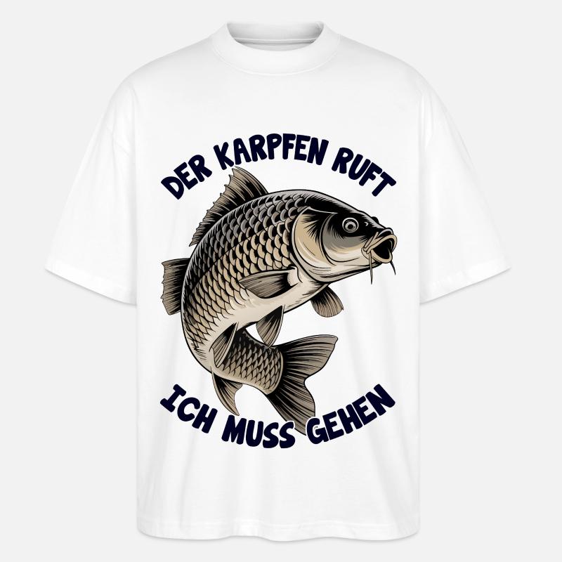 Der Karpfen ruft - Stanley/Stella Oversized Unisex Bio T-Shirt Blaster 2.0 - Weiß