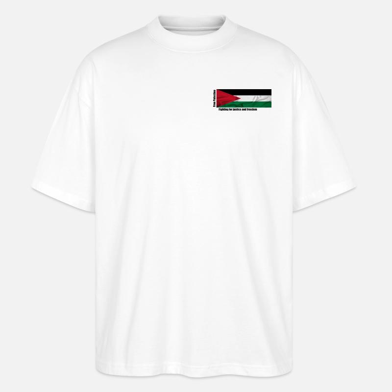 Drapeau libre de la Palestine - T-shirt bio Blaster 2.0 coupe oversize Stanley/Stella Unisexe - blanc