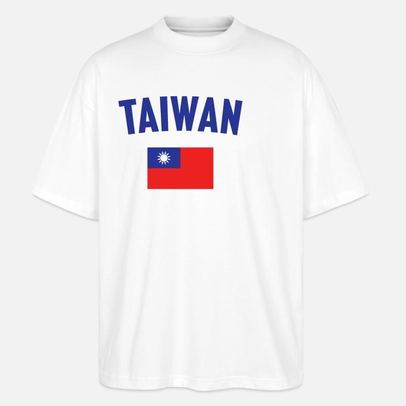 Taiwan Flagge - Stanley/Stella Oversized Unisex Bio T-Shirt Blaster 2.0 - Weiß